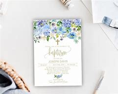 Image result for Boy Baptism Blank Invitation