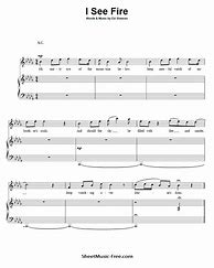 Image result for I See Fire Flute Sheet Music