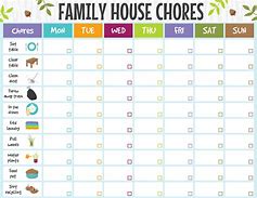 Image result for Kids House Chores Chart