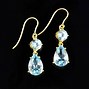 Image result for Blue Topaz Earrings Gold