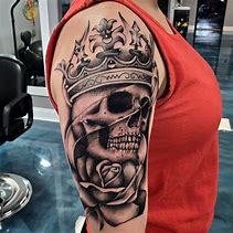 Image result for Skull with Crown and Roses