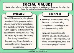 Image result for Social Values Examples