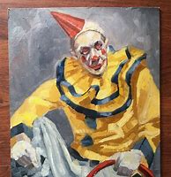 Image result for Circus Clown Oil Painting