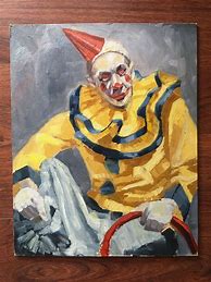 Image result for Tall Thin Narrow Art Painting Clown