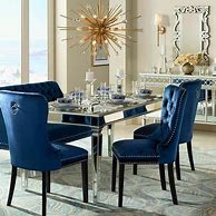 Image result for blue dining room chairs