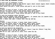 Image result for I Know My Redeemer Liveth Lyrics