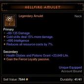 Image result for Hellfire Amulet Diablo 3