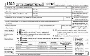 Image result for 1040 Tax Form Example