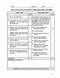 Image result for AP European History DBQ Rubric