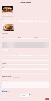 Image result for Sandwich Order Form Template