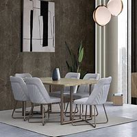 Image result for Wooden Dining Table with 6 Chairs