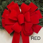 Image result for Big Wreath White Lights Red Velvet Bow