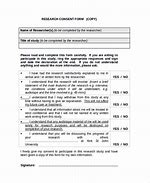 Image result for Research Consent Form Template