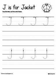 Image result for Printable Tracing Worksheets Preschool Letter J