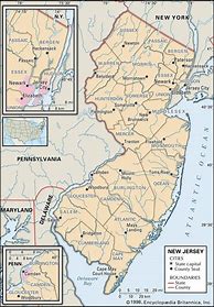 Image result for Counties in New Jersey Map