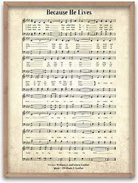 Image result for Because He Lives Lyrics Hymn