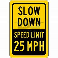 Image result for 25 Mph Speed Limit Sign