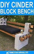 Image result for DIY Cinder Block and Wood Garden Bench