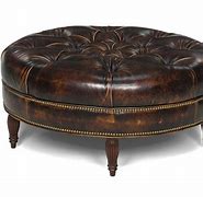 Image result for Round Leather Ottoman