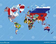 Image result for World Map with Countries and Flags