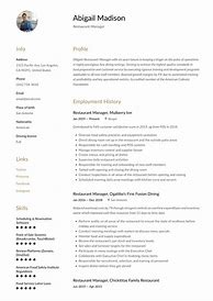 Image result for Restaurant Management Resume Samples