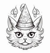 Image result for Cat Drawing Party Hat