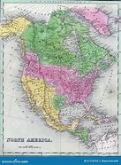 Image result for Antique North America School Map