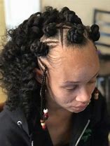 Image result for Bantu Knots with Braid Bangs