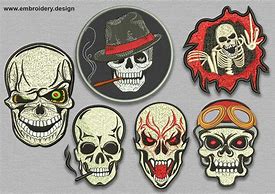 Image result for Embroidered Skull Patches