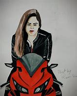 Image result for Biker Girl Painting