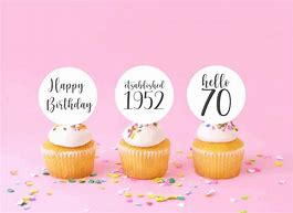 Image result for 70th Birthday Cupcake Toppers