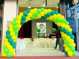 Image result for Yellow Blue Balloons Arch