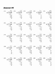 Image result for Long Division Worksheets with Answer Key