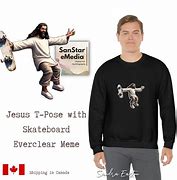 Image result for Jesus Skateboarding T Pose Meme