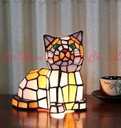 Image result for Stained Glass Cat Lamp