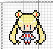 Image result for Anime Characters Pixel Art Grid