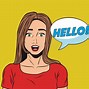 Image result for Pop Art Girl Saying Hello