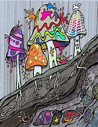 Image result for Trippy Mushroom Art Drawings