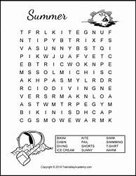 Image result for Easy Summer Word Search Puzzles