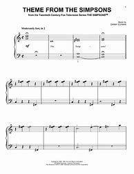 Image result for The Simpsons Theme Sheet Music