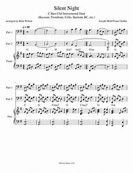 Image result for Silent Night Bass Clef Sheet Music