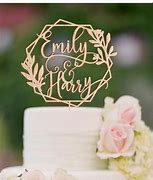 Image result for Name Wedding Cake Topper Gold