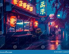 Image result for Busy Japanese Neon Street at Night