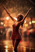 Image result for Girl in Rain Night