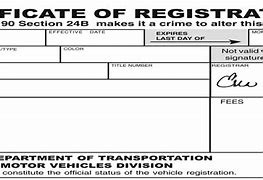 Image result for Example of a Vehicle Registration Number