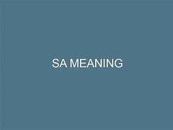 Image result for What Does SA Stand For