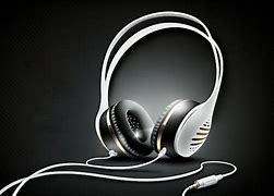 Image result for Black White Headphones Wired Microphone