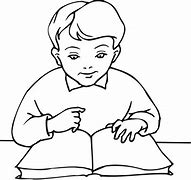 Image result for A Boy Reading a Book Drawing