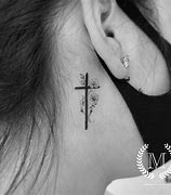 Image result for Small Cross Tattoo Behind Ear