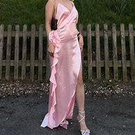 Image result for Pink Satin Dress